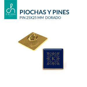 PIN cuadrado 25x25 mm cubierta de resina - Personalizada